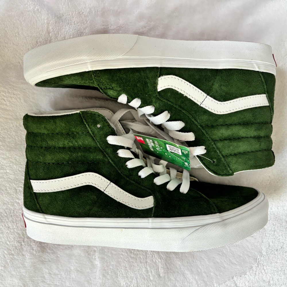VANS SK8 Hi Pig Suede HeiQ Water Repellent Protection Green Sneakers--5 M